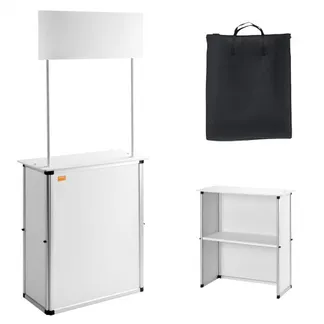 VEVOR Tragbare Messetheke Messetresen, 78,5 × 38 × 181,5 cm Messestand Ausstellungs-Thekenständer, Faltbarer Promotion-Einzelhandels-Bartisch, Rezeption Messestand mit Aufbewahrungsregal, Tragetasche VEVOR Tragbare Messetheke Messetresen, 78,5 × 38 × 181,5 cm Messestand Ausstellungs-Thekenständer, Faltbarer Promotion-Einzelhandels-Bartisch, Rezeption Messestand mit Aufbewahrungsregal, Tragetasche