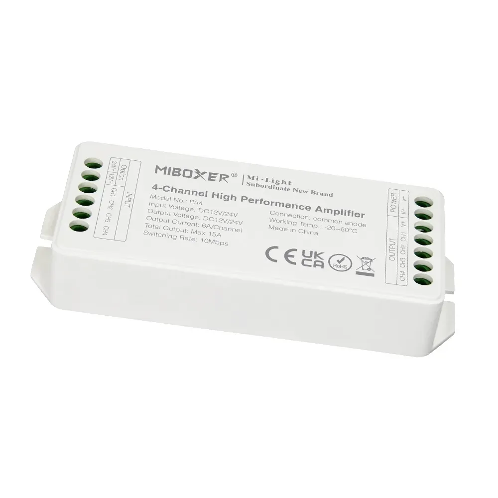MiBoxer PA4 LED Controller 4-Channel Amplifier MiBoxer PA4 LED Controller 4-Channel Amplifier