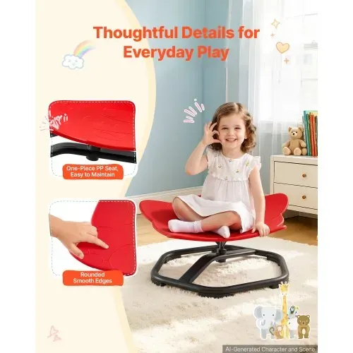 VEVOR Drehstuhl Kinder Autismus Sensorischer Drehsitz 100 kg 520x500 mm Rot, ADHS Hilfsmittel für Kinder im Alter von 3-12 Jahren, Förderung von Gleichgewicht Körperkoordination Greifkraft, PP-Material – Bild 4