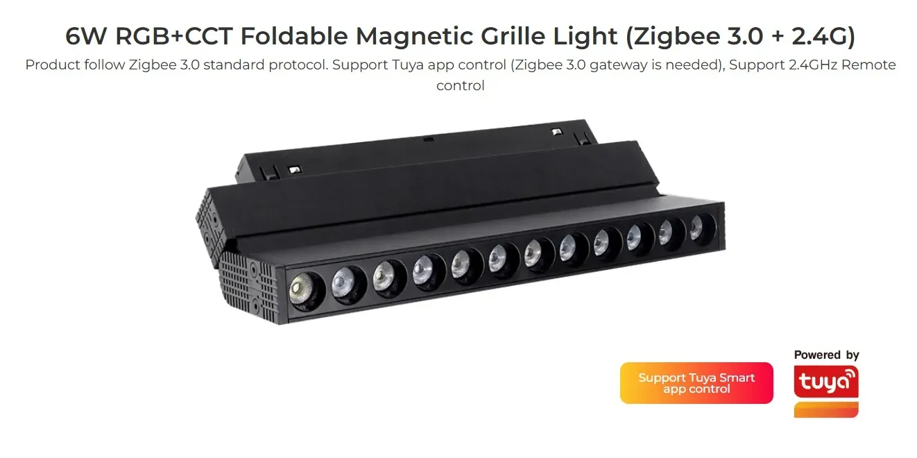 MiBoxer MG5-06F-ZL LED 48V Track Grille Light Foldable 6W RGB+CCT Zigbee 3.0 + 2,4G – Bild 4
