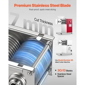 VEVOR Ersatzklingensatz für Modell 90 Aufschnittmaschine 7 mm Edelstahl, Austauschklinge für Gewerbliche Fleischschneider, Kammförmiges Klingen-Set Geeignet für Entbeintes Fleisch & Weiches Gemüse VEVOR Ersatzklingensatz für Modell 90 Aufschnittmaschine 7 mm Edelstahl, Austauschklinge für Gewerbliche Fleischschneider, Kammförmiges Klingen-Set Geeignet für Entbeintes Fleisch & Weiches Gemüse