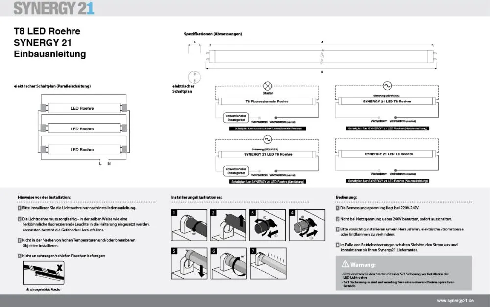Synergy 21 LED Tube T8 SL Serie 90cm, warmweiß VDE – Bild 2
