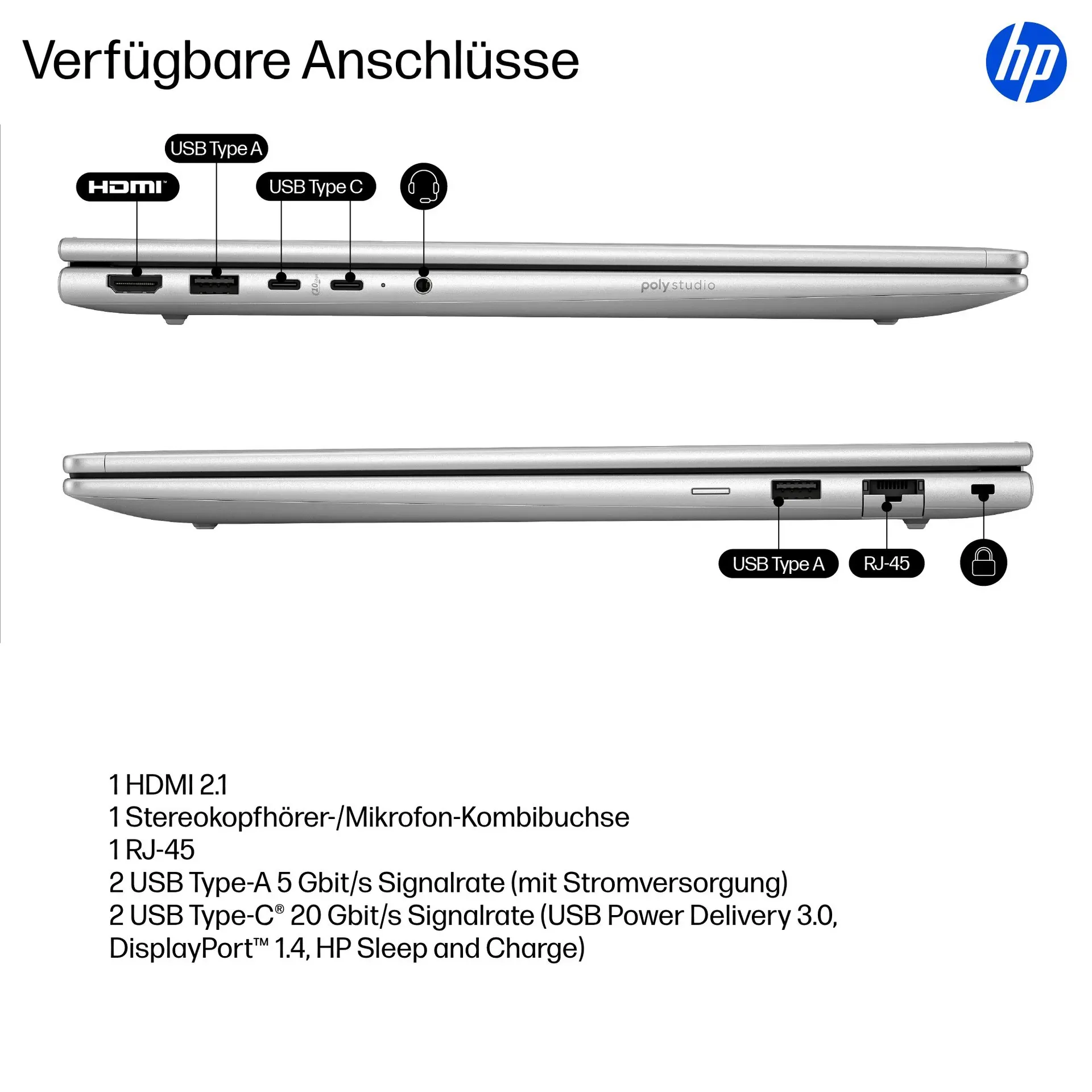 HP ProBook 4 G1i AI Intel Core Ultra 7 255U Laptop 40,6 cm (16") WUXGA 24 GB DDR5-SDRAM 512 GB SSD Wi-Fi 7 (802.11be) Windows 11 Pro AI PC Silber – Bild 5