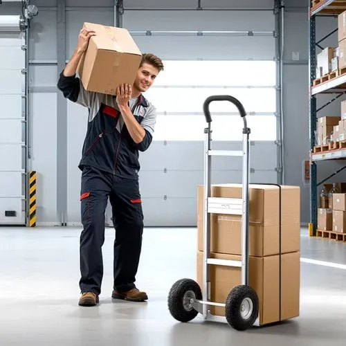 VEVOR Sackkarre, 227 kg Tragkraft, Schwerlast-Transportkarre mit Griff, Handkarre aus Aluminiumlegierung mit Zurrgurt, Stapelkarre für Umzüge nach Hause, ins Büro, ins Lager, 480x500x1340 mm – Bild 7