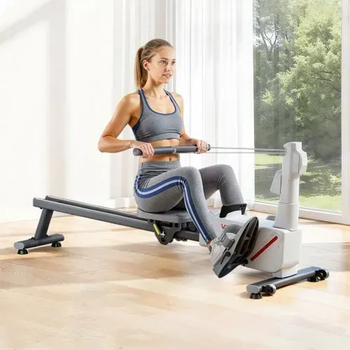 VEVOR leises magnetisches Rudergerät 16 Widerstandsstufen einstellbar, faltbares Rudergerät für Zuhause mit Doppelgleitschienen & LCD-Monitor, Bluetooth-App-kompatibel, 158 kg belastbar – Bild 7