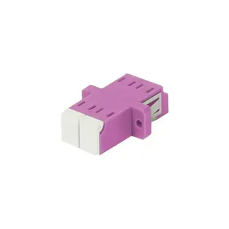 LWL-Kupplung,LC-Buchse/LC-Buchse, 50/125u Multimode OM4, erika-violett, duplex, PVC, mit Flansch, mit einseitiger Laserschutzklappe, Synergy 21, LWL-Kupplung,LC-Buchse/LC-Buchse, 50/125u Multimode OM4, erika-violett, duplex, PVC, mit Flansch, mit einseitiger Laserschutzklappe, Synergy 21,