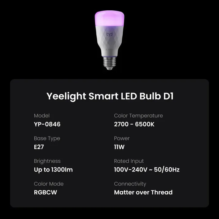 Yeelight Smart LED Bulb D1 Matter – Bild 9