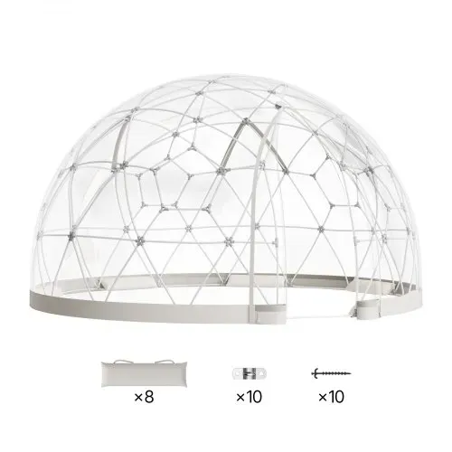 VEVOR Gartenkuppel, 3,6 x 2,2 m großes transparentes Blasenzelt für 4–7 Personen, geodätisches Kuppelgewächshaus mit Fenster, PVC-Zelt für Hinterhof, Terrasse, Camping, Party, Hochzeit – Bild 8