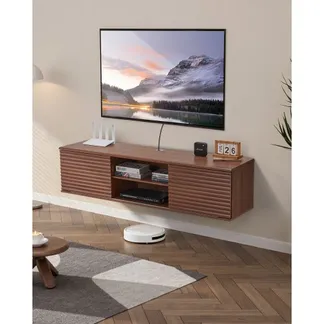 VEVOR TV Schrank hängend Wandhalterung, Fernsehschrank mit verstellbarem Regal & Schiebetüren, TV-Regal mit Stauraum für DVD-Player Spielekonsole, Hängeschrank 52 kg belastbar Weiß 152 cm Länge VEVOR TV Schrank hängend Wandhalterung, Fernsehschrank mit verstellbarem Regal & Schiebetüren, TV-Regal mit Stauraum für DVD-Player Spielekonsole, Hängeschrank 52 kg belastbar Weiß 152 cm Länge