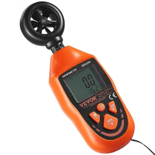 VEVOR Anemometer 69,35MPH Luftgeschwindigkeitsmesser 163x54x32mm Windmesser IP44 Windmessgerät Windstärkemesser MAX/MIN/AVG/CU-Windgeschwindigkeitsdaten -10-45℃ Luftmesser Geschwindigkeitsmessgerät – Bild 10