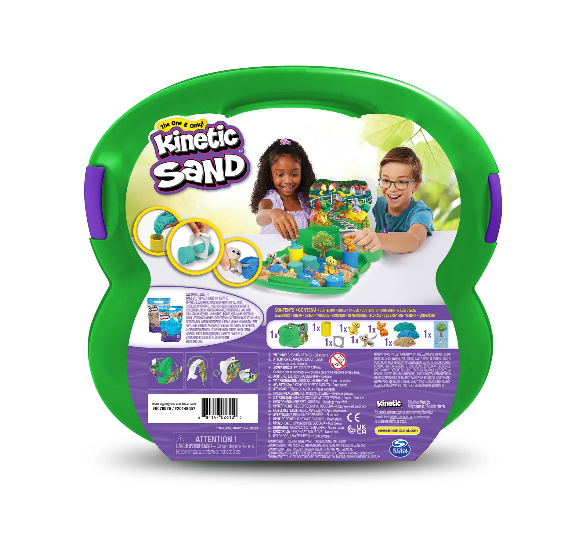 Kinetic Sand Hunde Park Koffer - mit 680 g Sand, 3 Hunden, 2 Sandwerkzeugen und Zubehör, ab 3 Jahren – Bild 7