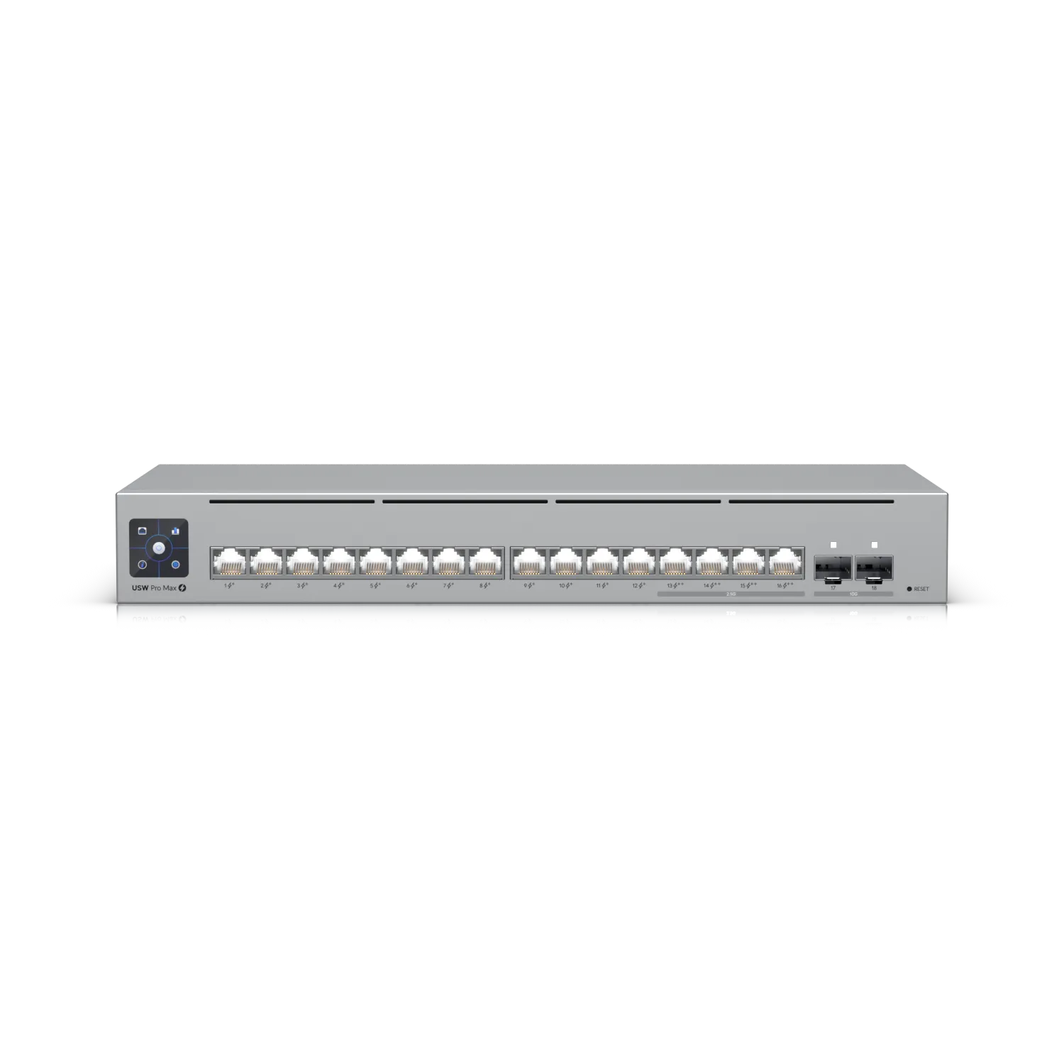 Ubiquiti Switch full managed Layer3 18 Port • 4x 2,5 GbE • 12x GbE • PoE Budget 180W • 4x PoE bt • 12x PoE at • 2x SFP+ • UniFi • USW-Pro-Max-16-PoE – Bild 2