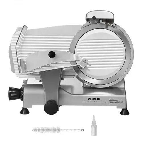 VEVOR Kommerzieller Fleisch Allesschneider 340 W, Elektrische Aufschnittmaschine Lebensmittelschneider mit 25,4 cm-Kohlenstoffstahlklinge, 0–15 mm Einstellbare Dicke für Fleisch, Käse, Gemüse usw. – Bild 8