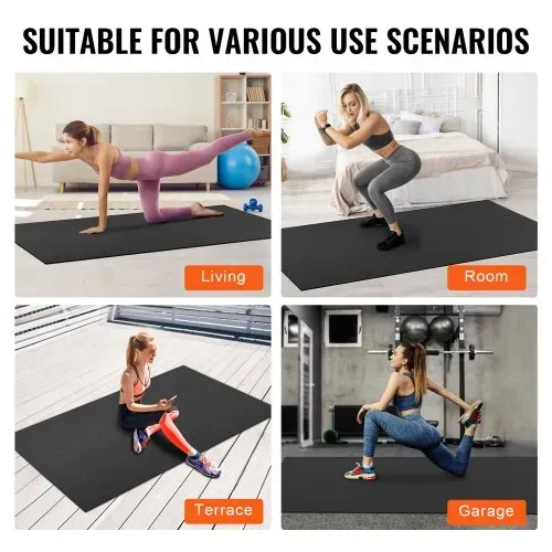 VEVOR Trainingsmatte, rutschfeste, hochdichte Premium-Yogamatte, Trainings-Yogamatte für Männer und Frauen, Fitness- und Trainingsmatte mit Tasche und Tragegurt, für alle Arten von Heim-Yoga, Pilates und Bodentraining (2,4 x 1,8 m) – Bild 5