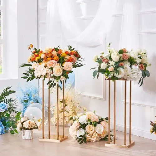 VEVOR 4er-Set Blumenhocker Eckig 20x20x80cm Blumenständer Eisen Beistelltisch Modern Blumensäule Metall-Laminat Pflanzenhocker Pflanzenständer Metallständer für Dekoration von Bars Hotels Cafés – Bild 7