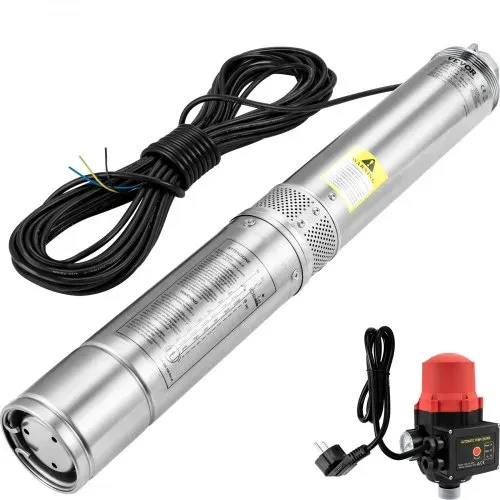 VEVOR 88 mm Tiefbrunnenpumpe 750W Brunnenpumpe 105L/min Tauchpumpe max. Förderhöhe 62m Rohrpumpe 230V 50Hz Sandpumpe IP68 Wasserpumpe 11 Laufradstufen Pumpe Ideal zur Bewässerung oder Wasser-Versorgung – Bild 10
