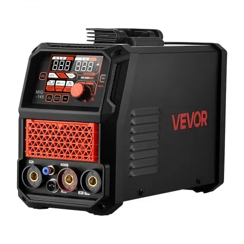 VEVOR 145A MIG-Schweißgerät 4-in-1 MIG/Fülldraht/Lift-TIG/MMA-Schweißen, 220V Tragbare Schweißmaschine für Werkstatt Garage & Heimwerker, IGBT-Inverter, Synergiesteuerung, 2T/4T-Modi, Digitalanzeige – Bild 9