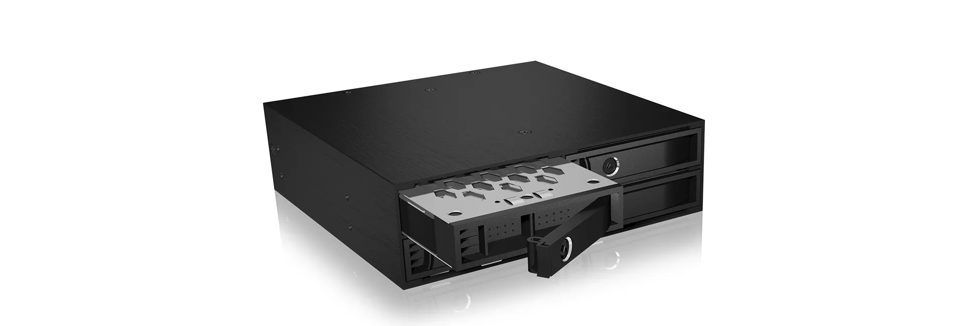 ICY BOX IB-2242SSK, Back Plane, 4x 2,5" (6-15 mm high) SAS & SATA in 1x 5,25" bay, dual Channel, Schloss, 2x 4cm fan, schwarz – Bild 6