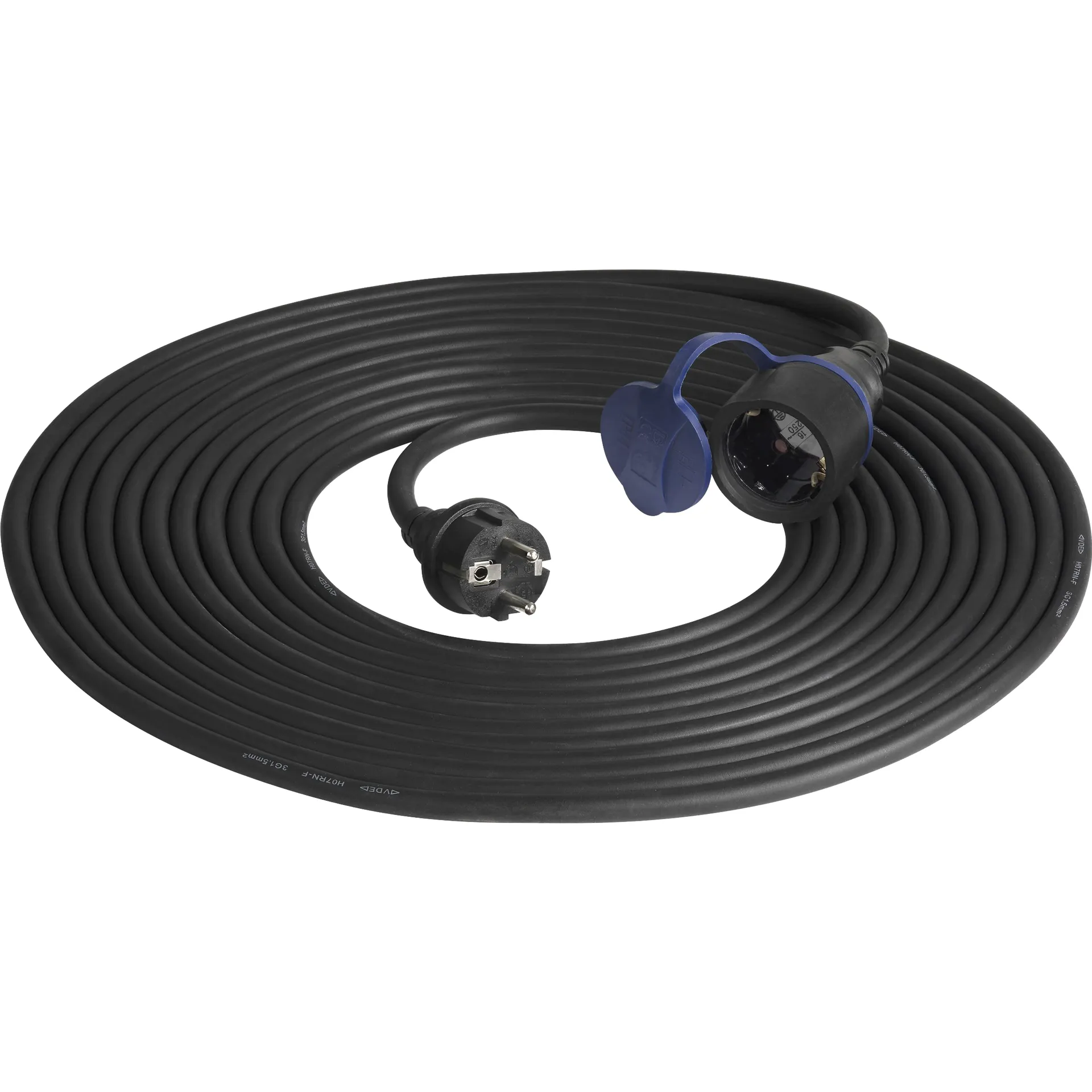 Netzkabel Schutzkontakt-Verlängerung, 10m, IP44, schwarz Netzkabel Schutzkontakt-Verlängerung, 10m, IP44, schwarz