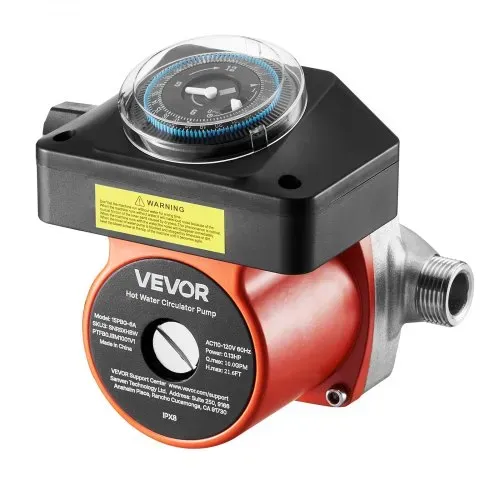 VEVOR Umwälzpumpe mit Timer, 38 LPM Umwälzpumpensystem mit sofortiger Zirkulation, 100 W AC 220–240 V, Heizungspumpe G3/4 Zoll auf G1/2 Zoll Anschluss, für Boiler, Warmwasserbereitung – Bild 10