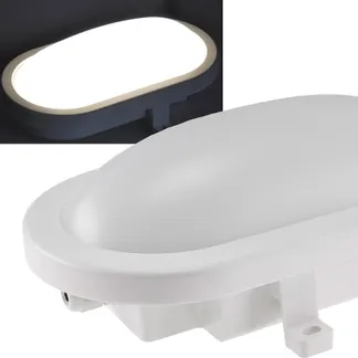 LED Oval-Armatur „FRL-O 12“ IP44 Feuchtraum-Leuchte, 13W, 965lm, 4000K LED Oval-Armatur „FRL-O 12“ IP44 Feuchtraum-Leuchte, 13W, 965lm, 4000K