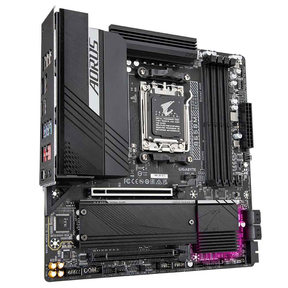 GIGABYTE B650M AORUS ELITE Mainboard – Unterstützt AMD Ryzen 9000 CPUs, 12+2+2 Phasen VRM, bis zu 8000 MHz DDR5, 1xPCIe 5.0 + 1xPCIe 4.0 M.2, 2.5GbE LAN, USB 3.2 Gen 2x2 – Bild 4