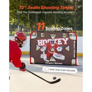 VEVOR Street Hockey Torwart-Zielplane für Eishockeytor mit 11 Öffnungen, Reißfestes Netz für Schusstraining, Trainingsgerät für Schussgenauigkeit, Hockeytor-Zielplane für Street-Hockey und Eishockey VEVOR Street Hockey Torwart-Zielplane für Eishockeytor mit 11 Öffnungen, Reißfestes Netz für Schusstraining, Trainingsgerät für Schussgenauigkeit, Hockeytor-Zielplane für Street-Hockey und Eishockey