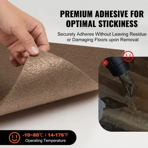 VEVOR Teppichfliesen zum Abziehen und Aufkleben, 457x457mm, selbstklebende Teppichbodenfliesen, weich gepolsterte Teppichfliesen, DIY-Installation für Schlafzimmer, Wohnzimmer (10 Stk., Dunkelbraun) – Bild 4