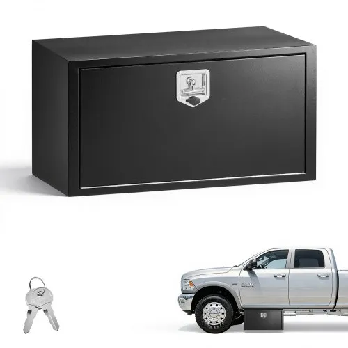 VEVOR Lkw Unterbaubox 914 x 457 x 457 mm Unterflur Staukasten Kaltgewalzter Stahl Wasserdichter Werkzeugkasten mit T-Griff Schloss für Lkw Anhänger Transporter Werkzeugkiste Unterflurkasten Schwarz VEVOR Lkw Unterbaubox 914 x 457 x 457 mm Unterflur Staukasten Kaltgewalzter Stahl Wasserdichter Werkzeugkasten mit T-Griff Schloss für Lkw Anhänger Transporter Werkzeugkiste Unterflurkasten Schwarz