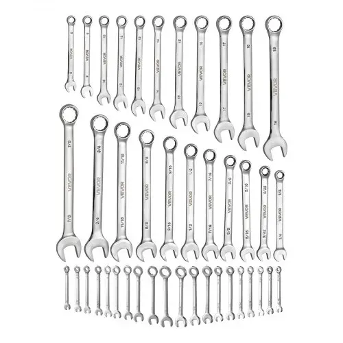 VEVOR Maulschlüsselset 42-tlg. (SAE & Metrisch), Gabelschlüsselsatz (12-Kant) Schraubenschlüsselset mit Rolltasche, Ringmaulschlüsselset aus Kohlenstoffstahl, für Allgemeine Kfz-Reparaturen – Bild 9