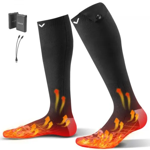 VEVOR Beheizte Socken Unisex, 5000 mAh Akkubetrieben, Wiederaufladbare Heizsocken mit 4 Heizstufen, Fußwärmer für Angeln, Camping, Wandern, Skifahren, Arbeiten im Freien, Winter VEVOR Beheizte Socken Unisex, 5000 mAh Akkubetrieben, Wiederaufladbare Heizsocken mit 4 Heizstufen, Fußwärmer für Angeln, Camping, Wandern, Skifahren, Arbeiten im Freien, Winter