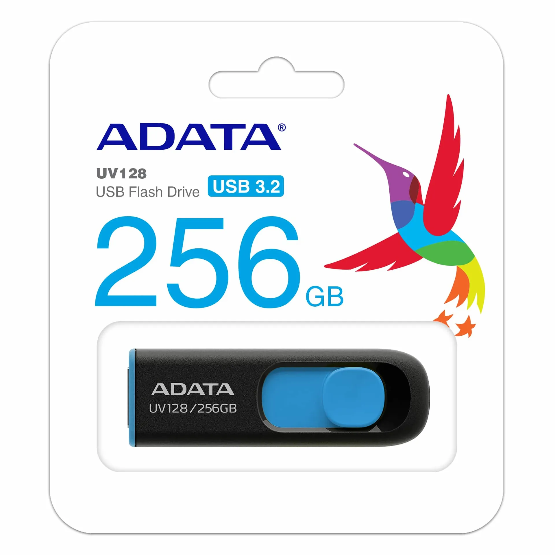 ADATA UV128 USB-Stick 256 GB USB Typ-A 3.2 Gen 1 (3.1 Gen 1) Schwarz, Blau – Bild 4