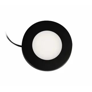 Synergy 21 Downlight Round / 3000K Schwarz / 12V / 76Ø x 10mm Möbelleuchte mit AMP Stecker Synergy 21 Downlight Round / 3000K Schwarz / 12V / 76Ø x 10mm Möbelleuchte mit AMP Stecker