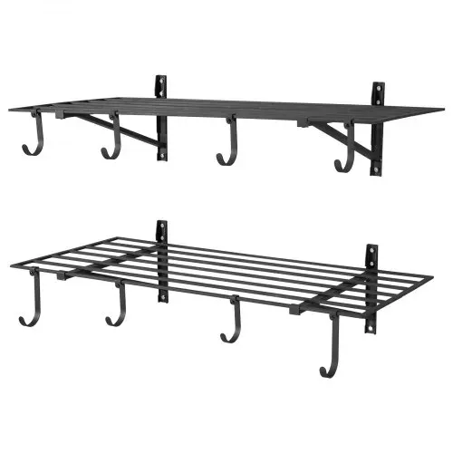 VEVOR 2er-Set Garagenregal 1219x615x305 mm Werkzeugaufbewahrung 118 kg pro Schicht Werkzeughalter Wand mit Haken 1219x615mm Regalfläche Aufbewahrungsregale Metallregal Werkzeug Organizer Wandregale – Bild 8