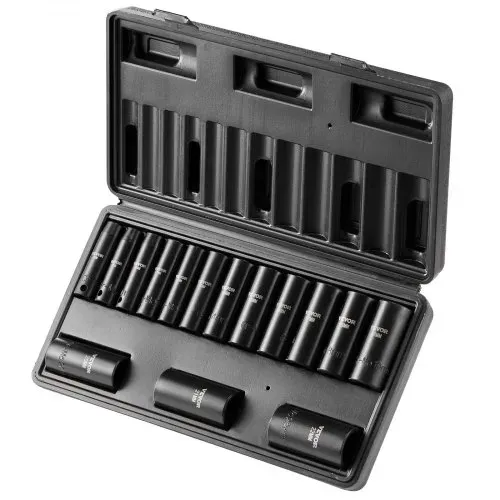 VEVOR Steckschlüsselsatz Schlagsteckschlüsselsatz 3/8 Zoll, 15-teiliger tiefer Steckschlüsselsatz metrisch 8-22 mm, 6-Punkt-Cr-Mo-Legierungsstahl für Autoreparaturen, inkl. Werkzeugkoffer – Bild 8