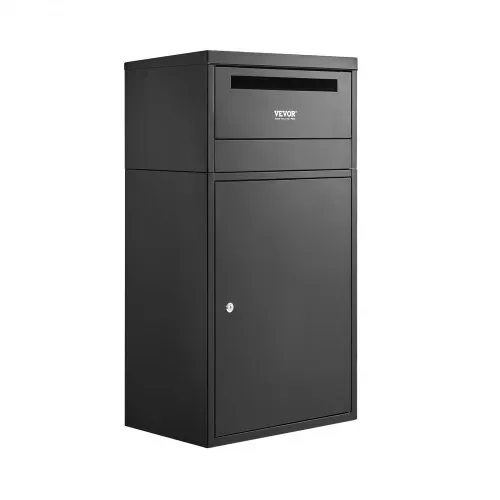VEVOR Paketbriefkasten 500x325x909 mm, Paketkasten mit Schloss, Paketbriefbox aus verzinktem Stahl mit Diebstahlschutz-Design, Packstation für Zuhause und das Büro, Schwarz – Bild 8
