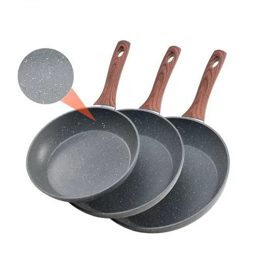 VEVOR Bratpfannen Set 3-tlg. (250 / 280 / 325 mm), Hochleistungs-Bratpfannen aus Aluminium (Antihaftbeschichtet), Kochpfanne Küchenkochgeschirr geeignet für Gas Elektro Induktion Grau VEVOR Bratpfannen Set 3-tlg. (250 / 280 / 325 mm), Hochleistungs-Bratpfannen aus Aluminium (Antihaftbeschichtet), Kochpfanne Küchenkochgeschirr geeignet für Gas Elektro Induktion Grau