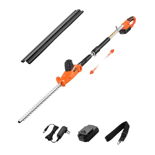 VEVOR Heckenschere Akku, 1200 U/min, 199-248 cm ausziehbar, Heckentrimmer für hohe Äste, 20-V-Akku, kabellose Elektroheckenschere mit 51 cm Klinge, 5 Winkel einstellbar für Hof und Garten VEVOR Heckenschere Akku, 1200 U/min, 199-248 cm ausziehbar, Heckentrimmer für hohe Äste, 20-V-Akku, kabellose Elektroheckenschere mit 51 cm Klinge, 5 Winkel einstellbar für Hof und Garten