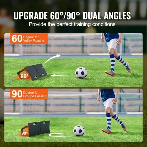 VEVOR Fußball Rebound Board faltbar, tragbares Prellwand 115 x 330 cm, HDPE Rebounder Ausrüstung mit 2 Rückprallwinkeln, Trainingsbrett Rebounder Kicker für Fußballtraining – Bild 2