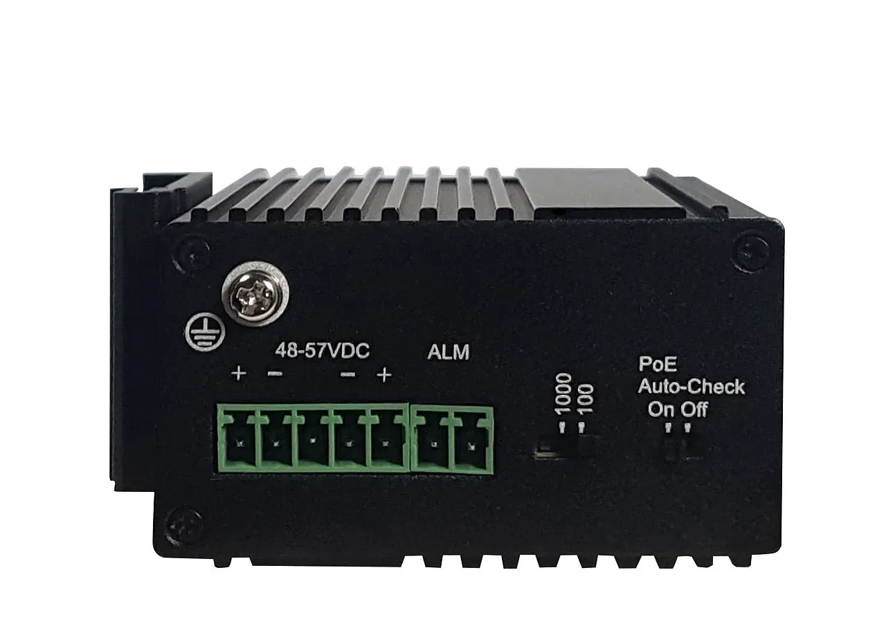 ALLNET switch industrial unmanaged Layer2 4 Port GbE • PoE Budget 180W • 2x PoE bt • 2x SFP • Lüfterlos • DIN • ALL-SGI8004P – Bild 2