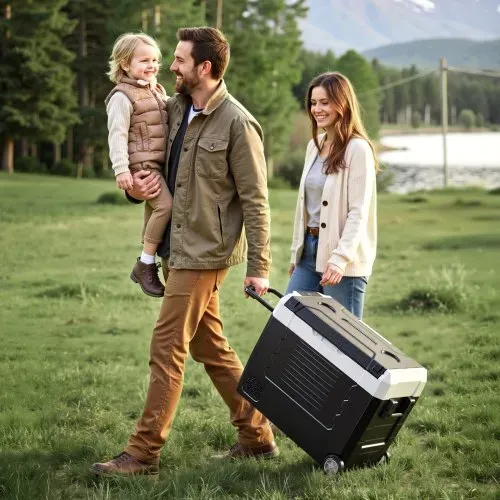 VEVOR Kompressor Kühlbox 12/24 V DC 100–240 V AC, Autokühlschrank 45 L mit App-Steuerung & Rädern & 2 Temperaturzonen (-20 °C bis 20 °C), Tragbarer Kühlschrank für Wohnmobile Boote Camping Angeln – Bild 7