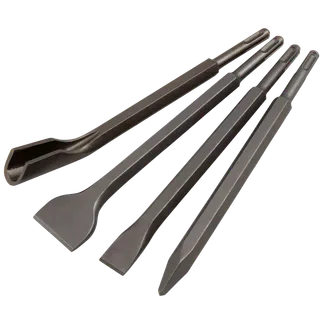 Meißel-Set McPower, 4-teilig Spitz-, Flach-, Breit und Hohlmeißel, SDS-Aufnahme Meißel-Set McPower, 4-teilig Spitz-, Flach-, Breit und Hohlmeißel, SDS-Aufnahme