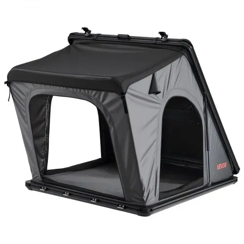 VEVOR Autodachzelt Hartschalen für 2-3 Personen, Campingzelt aus Aluminium mit Dreifarbiger LED-Beleuchtung & Fenster, Wasserfest & Windicht, für Jeep SUV Pickup, 2535 x 1320 x 1520 mm (Aufgeklappt) – Bild 8