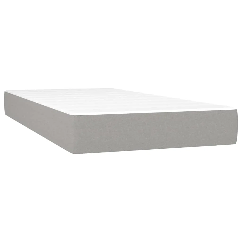 vidaXL Boxspringbett mit Matratze Hellgrau 90x190 cm Stoff – Bild 5