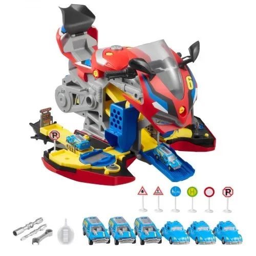 VEVOR Motorradmotor-Spielzeug, 25-teilig, Motorradmechaniker-Spielzeug mit abnehmbaren Teilen, Lichtern & Geräuschen, simuliertes Fahren & Rennstreckenrennen, für Kinder ab 3 Jahren, Rot – Bild 8
