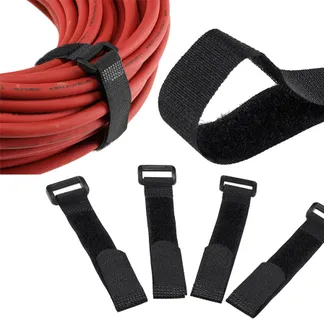 Klettband mit Öse, 5er Pack 15x2cm, schwarz Klettband mit Öse, 5er Pack 15x2cm, schwarz