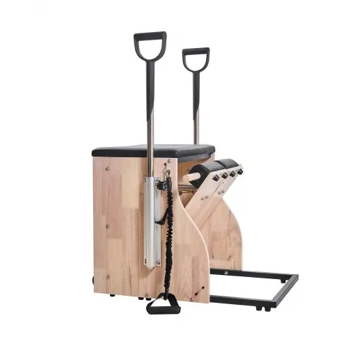 VEVOR Pilates-Stuhl, Kombi-Stühle mit geteilten Pedalen und Griffen, Yoga-Fitnesstrainer mit Rahmen aus Gummibaumholz, Trainingsreformer, Pilates-Widerstandstrainingsgerät für Training – Bild 9