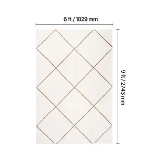 VEVOR Kurzflor Teppich 2743×1829 mm, kuscheliger Wohnzimmerteppich, 20 mm Florhöhe, Bodenteppich für Wohnzimmer, Schlafzimmer, Wintergarten, fusselfrei und mit rutschfester TPR-Unterseite, weiß VEVOR Kurzflor Teppich 2743×1829 mm, kuscheliger Wohnzimmerteppich, 20 mm Florhöhe, Bodenteppich für Wohnzimmer, Schlafzimmer, Wintergarten, fusselfrei und mit rutschfester TPR-Unterseite, weiß