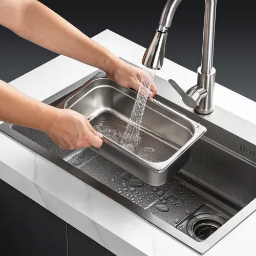 VEVOR Gastronormbehälter, Edelstahl Behälter 6 Stk. 1/3 Größe 326 x 177 x 99 mm Speisebehälter, kommerzieller Dampfpfanne Warmhaltebehälter 3,84 L Tiefe, Hotelpfanne Tisch Food Pan Buffet – Bild 7