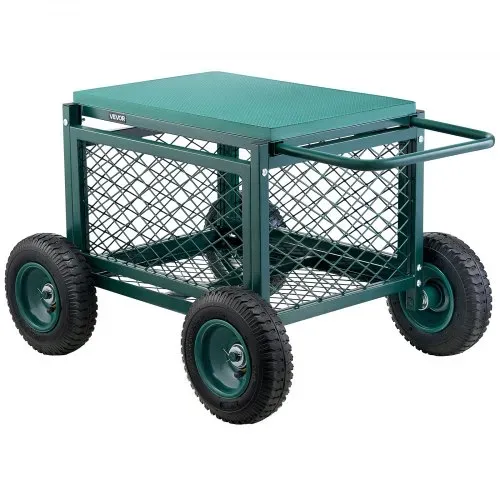 VEVOR Gartenrollsitz 760x520x440 mm, Rollbar Gartensitz aus Metall mit Rädern, trägt bis zu 180 kg, Rollsitz, Outdoor-Wagen und Hocker auf Rädern für Rasen, Terrasse, Hinterhof – Bild 10